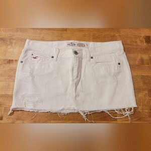 Like New, Hollister California,  one button Denim white skirt, Size 3